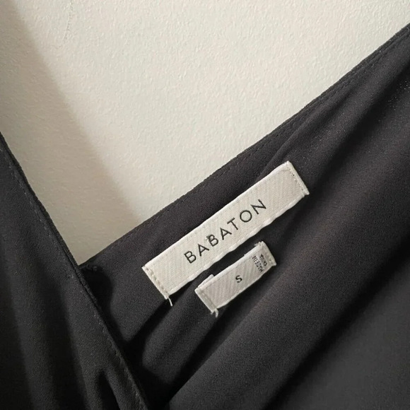 Aritzia Babaton BLACK Maximillian Belted Wide Leg Jumpsuit Black  Size Small - Picture 8 of 9